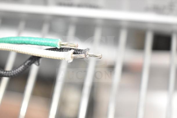 Vollrath Cayenne Light Strip with exposed installation wires, showing green, white, and black cables for electrical connection.