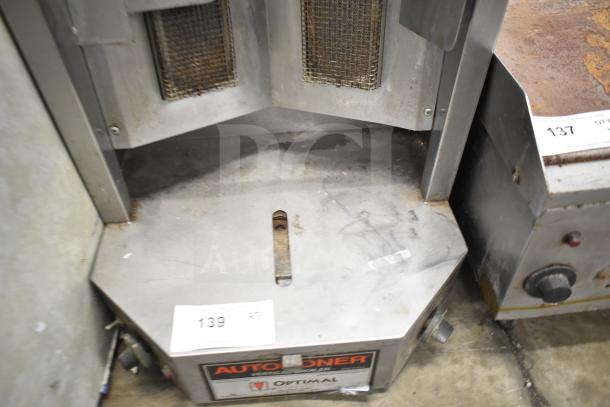 Autodoner 3PG Countertop Vertical Broiler, natural gas, 30,000 BTU. Features stainless steel exterior with visible wear.