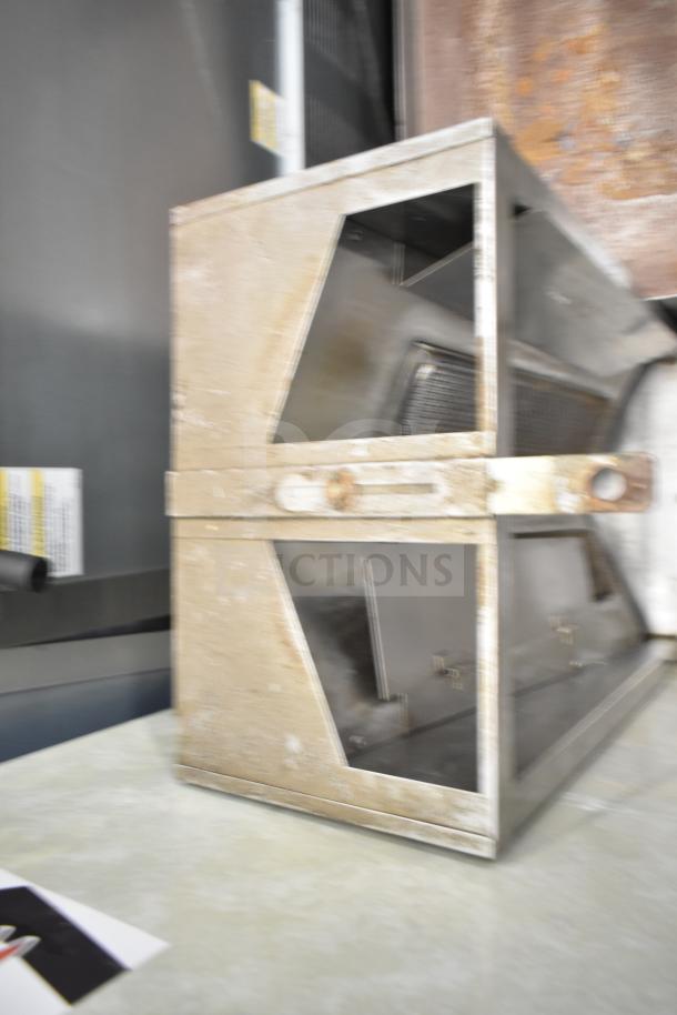 Autodoner 3PG Vertical Broiler, natural gas, 30,000 BTU, countertop model. Stainless steel. Signs of wear visible.