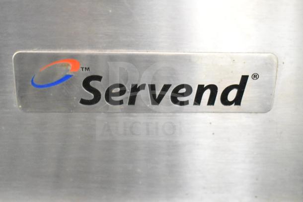 Commercial Servend DI-1522 ice bin and 6-flavor beverage machine, 115V, 1 phase. Features Servend logo plate.