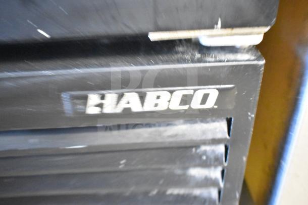 Habco ESM12 Commercial Cooler, single door, black exterior, visible branding. 115V, 1-phase. Used condition.