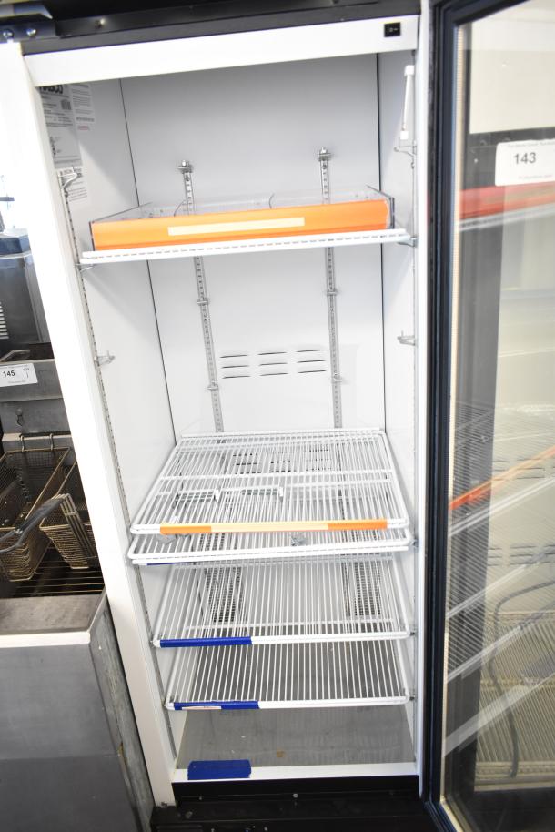 2019 Habco SE18 commercial reach-in cooler, single door, clean interior, wire shelves, 115V, 1 phase, model SE18.