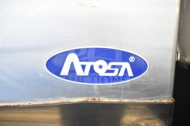 Atosa YR800-AP-261 commercial ice head and bin, stainless steel, 230 volts, with Atosa logo.