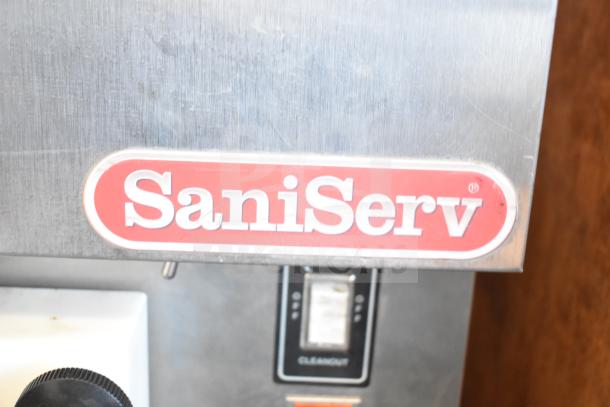 SaniServ W5273P soft serve machine, water-cooled, 2-flavor with twist, on casters, 208-230V, 3 phase, stainless steel.