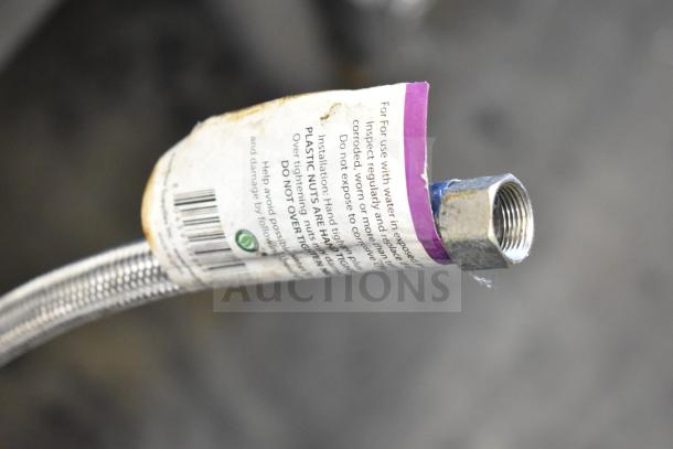 Bloomfield 8572 coffee machine with 3 burners and hot water dispenser, 120V, 1 phase; label details visible on water line.