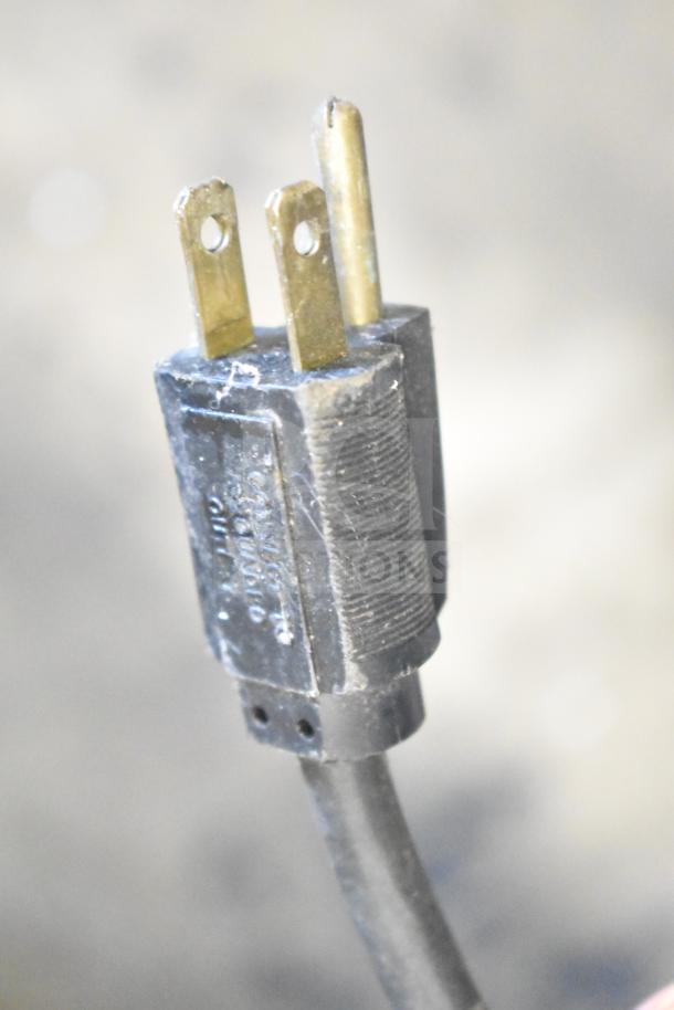 Power plug for Bloomfield 8572 Commercial Coffee Machine, 120V, 1 Phase, 3 prong, black, in fair condition.