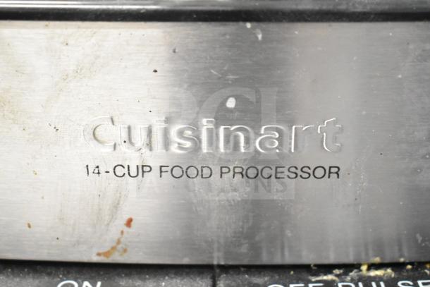 Cuisinart 14-cup food processor, stainless steel, includes 2 bowls and 1 S blade, 115 volts, 1 phase, used condition.