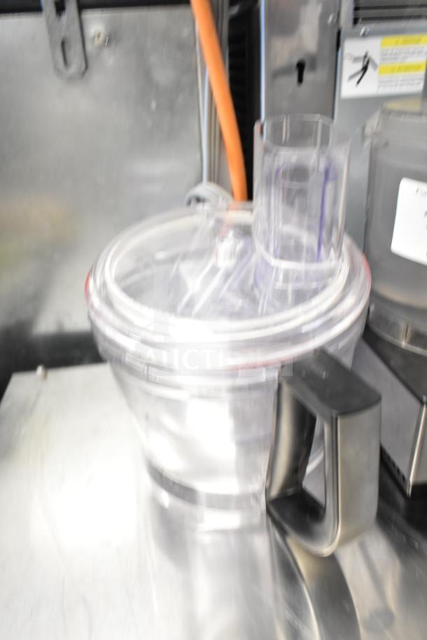 Cuisinart countertop food processor with two bowls and S blade, 115 volts, 1 phase, transparent lid, good condition.