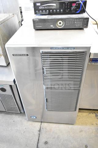 Hoshizaki KM-650MAH commercial ice machine head, stainless steel, 208-230V, 1 phase, features air filter label.