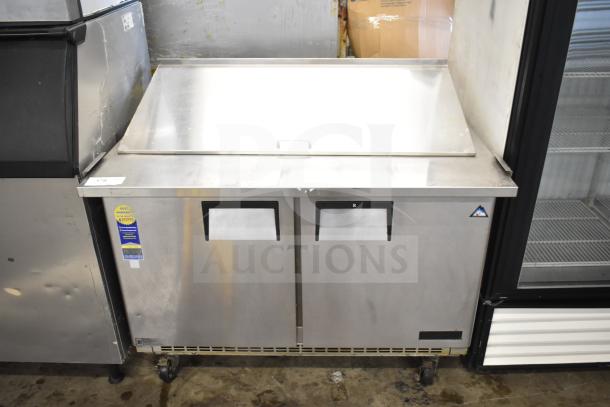 Everest EPBR2 Commercial Salad Prep Table, Bain Marie Mega Top, stainless steel, 115V, 1 phase, good condition.