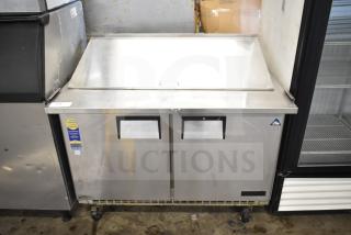Everest EPBR2 Commercial Salad Prep Table, Bain Marie Mega Top, stainless steel, 115V, 1 phase, good condition.