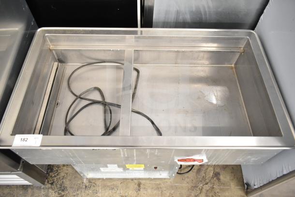 Atlas Metals RM-3 Commercial Refrigerated Drop-In, stainless steel, 120V, 1-phase. Visible wiring. Some wear marks.