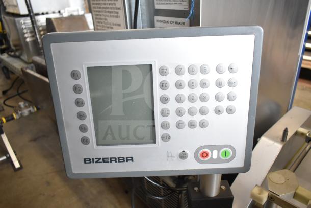 Bizerba A 404 US Meat Slicer Stacker control panel with buttons and display. Model A 404 US, 115 volts, 1 phase.