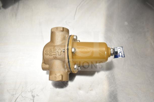 Watts temperature and pressure safety relief valve, bronze body, model details on casting, appears in good condition.