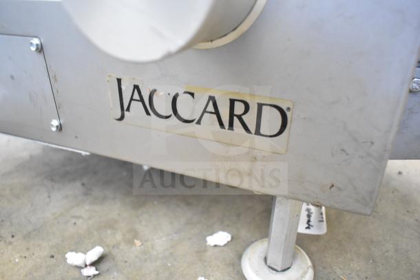 Jaccard VA2000GRT automatic meat slicer, commercial countertop, 110V, visible brand label, shows signs of use.
