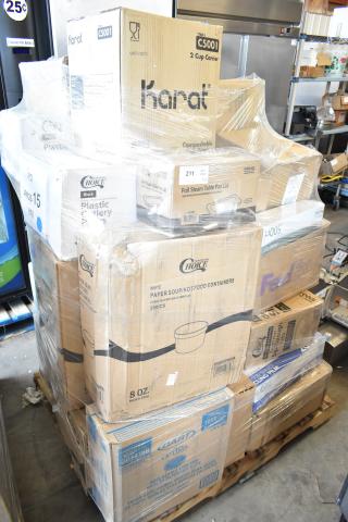 28 BRAND NEW SCRATCH AND DENT! Items Including Cold Cups, Napkins, Foil Roll, Food Cups. See Description for Details. 28 Times Your Bid! APR26-15