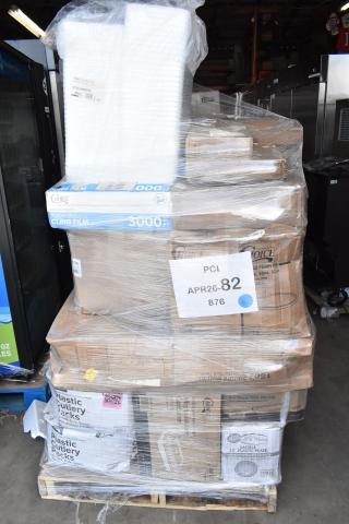 30 BRAND NEW SCRATCH AND DENT! Items Including Containers, Paper Bags, Gloves, Cold Cups. See Description for Details. 30 Times Your Bid! APR26-82