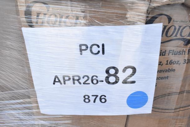 Shrink-wrapped pallet with labeled boxes, containing 30 new scratch and dent items, including containers and paper bags.