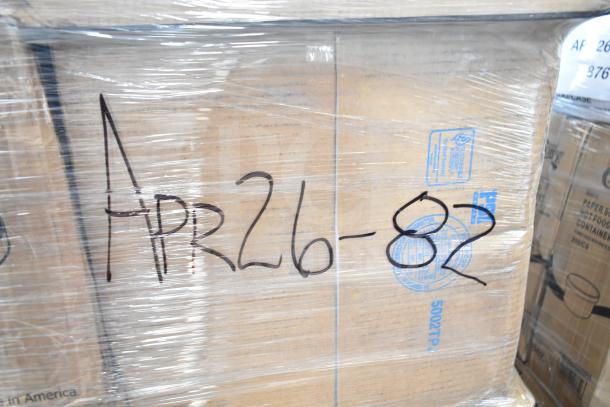 30 brand new scratch and dent items, including containers, paper bags, gloves, cold cups. Marked "APR26-82".