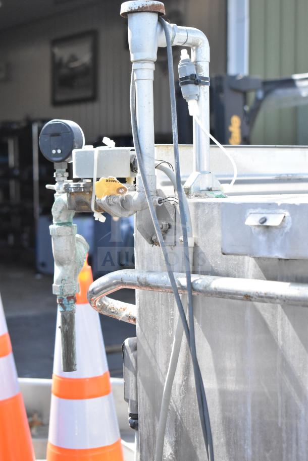 Hobart AM-14 Commercial Pass Through Dishwasher, stainless steel, visible piping, and control modules, fair condition.