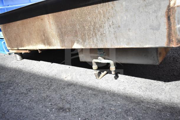 Right Side Dirty Side Dishwasher Table with visible rust and plumbing connections. Used condition.