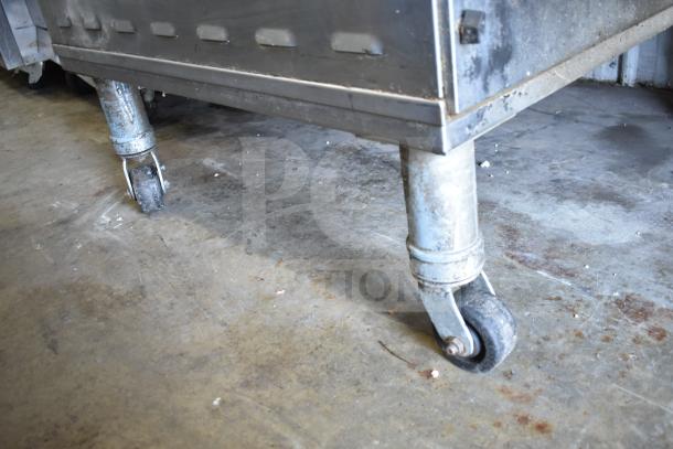 2021 Middleby Marshall PS638G pizza oven on casters, showing sturdy mobility features and commercial quality.