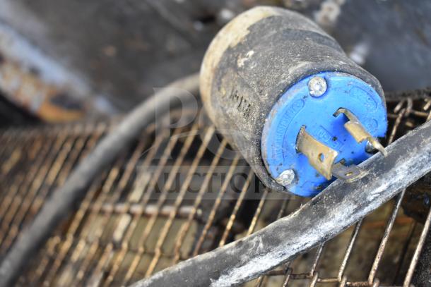 Alt text: Middleby Marshall PS638G pizza oven connector and power cable, showing signs of wear.