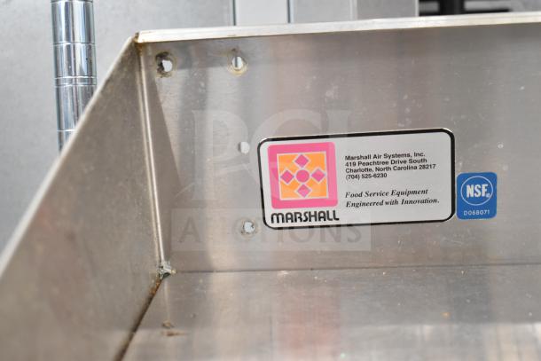 Marshall Air Systems commercial warming shelf, stainless steel with NSF certification label, 115 volts, 1 phase.