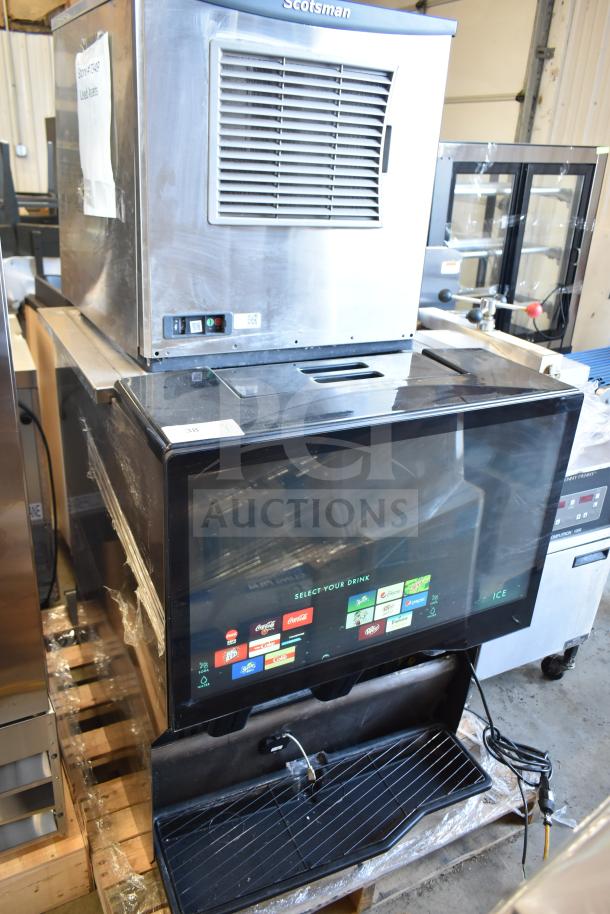 2022 Scotsman NH0622A-1B Ice Head on Lancer TP30 Drink Dispenser; stainless steel, touchscreen, automatic agitation.