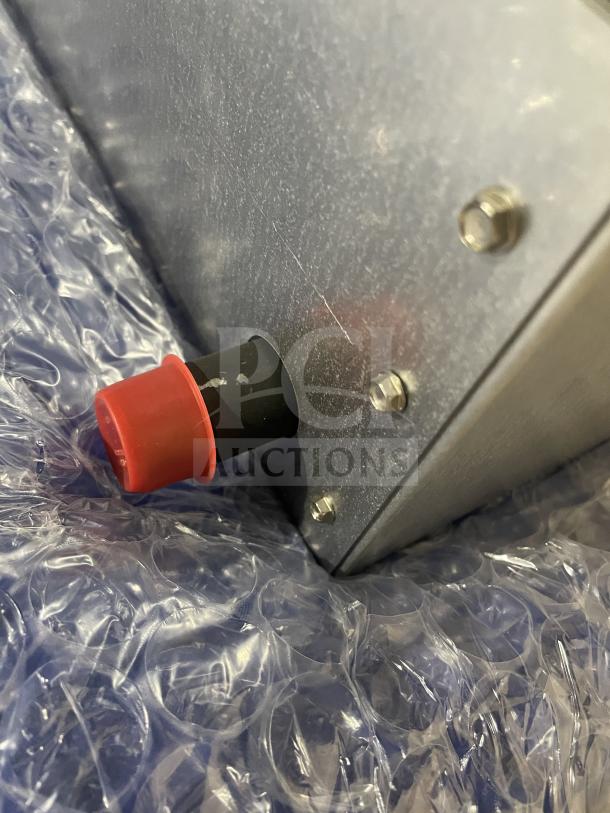 Star Max Series stainless steel gas char broiler, brand new, with cast iron grates, back and side splash, on legs.