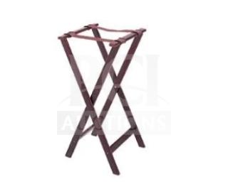 Winco 32” folding tray stand, TR-34W model, mahogany finished, brand new in box. Perfect for commercial use.