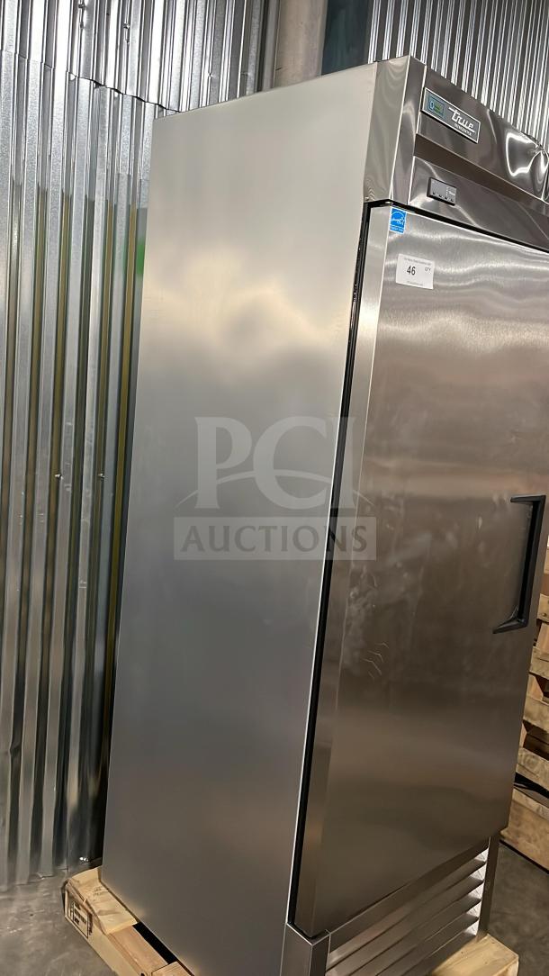True Commercial Stainless Steel One Door Refrigerator, Model T-23-HC, Energy Star Certified, 115V, scratch & dent condition.