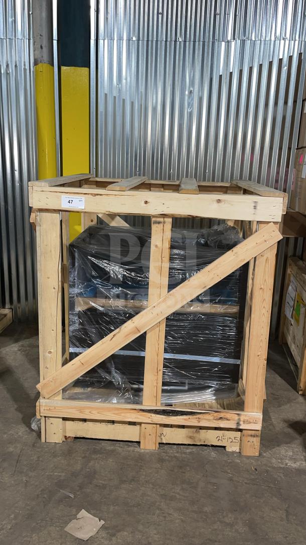 Brand new Structural Concepts Oasis 36" refrigerated merchandiser model CO3324RUC in crate, wrapped in plastic.