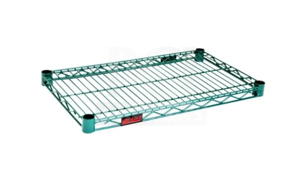 Brand new Eagle epoxy-coated wire shelf, 21"x36", model 2136E, green, commercial-grade quality.