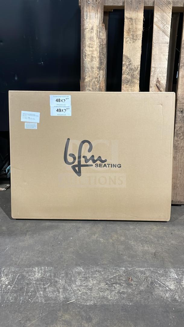 BRAND NEW BFM Commercial 24"x30" Melamine Table Top, Model FH2430, in box. Box labeled with "BFM Seating" logo.
