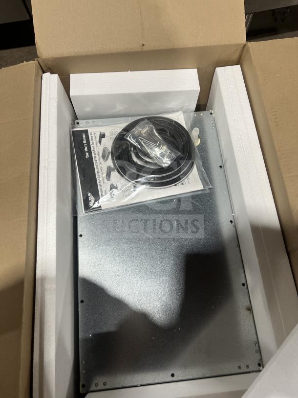 Brand new Vollrath Model 36491 ice-cooled cold food well in box; stainless steel, includes manual and accessories.