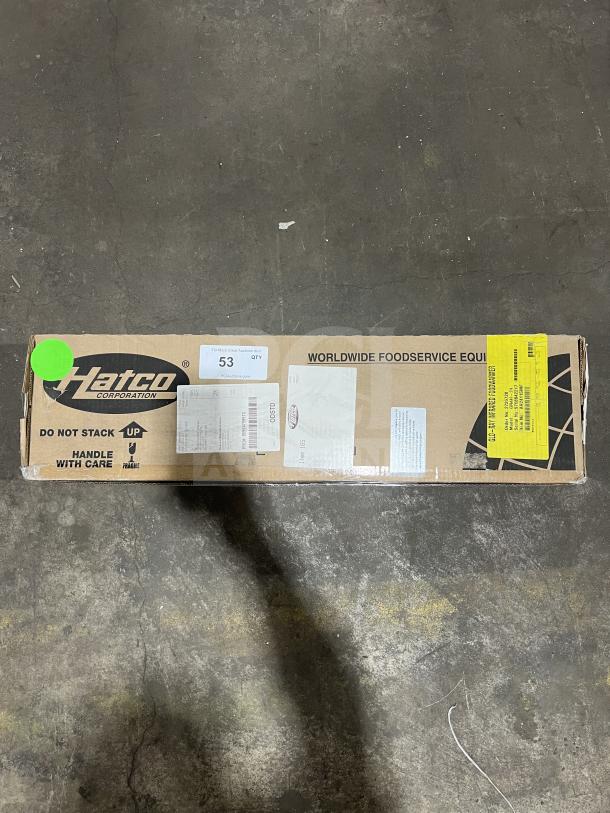 Brand new Hatco Stainless Steel Infrared Food Warmer, Model GRAH-24-120-I-QS, sealed in original box, pristine condition.