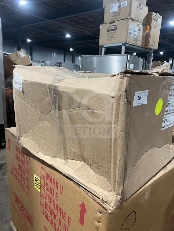 Brand new Eagle stainless steel mop sink, model F1916, in original box. Box shows some wear.