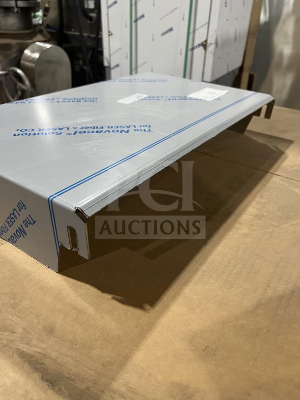 Brand new Cleveland SG-28 stainless steel sneeze guard in packaging. Durable construction, commercial quality.