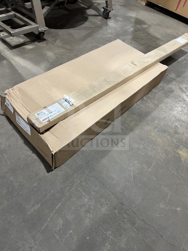 Brand new Eagle 2142E green epoxy wire shelf, 21"x42", with stationary post in original packaging.