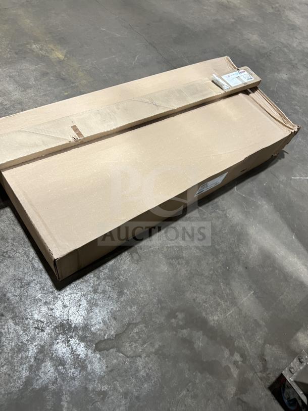 Brand new Eagle 2142E epoxy wire shelf, 21" x 42", in sealed packaging with stationary post.