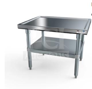 BRAND NEW NBR MSG-2424 stainless steel equipment stand, 24" with undershelf and worktop. Model SN: 10237418.