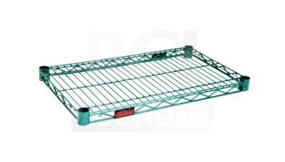 Brand new Eagle Group epoxy-coated wire shelf, model 2148E, 21"x48", durable green finish, commercial use.