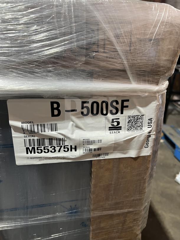 Brand new Hoshizaki B-500SF commercial ice storage bin, 30", in box, stainless steel, with legs, SN: M55375H.