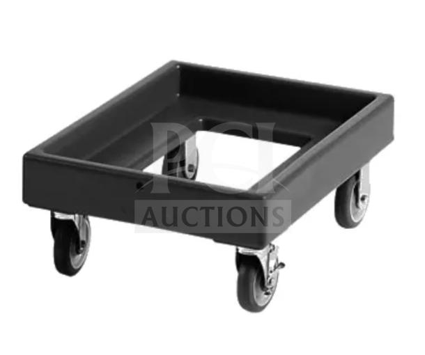 Brand new Cambro Camdolly, charcoal gray, model CD300615, 350 lb capacity, on casters.