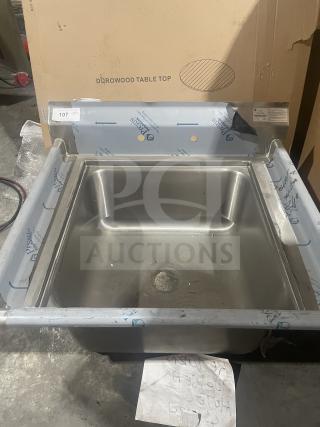 Advance Tabco 33" stainless steel pot sink, model 94124, in box, scratch & dent condition. Single compartment.