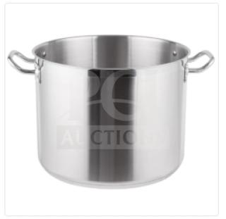 Adcraft Hyperion Series 24 Qt stock pot, stainless steel, brand new, commercial grade, with dual handles.
