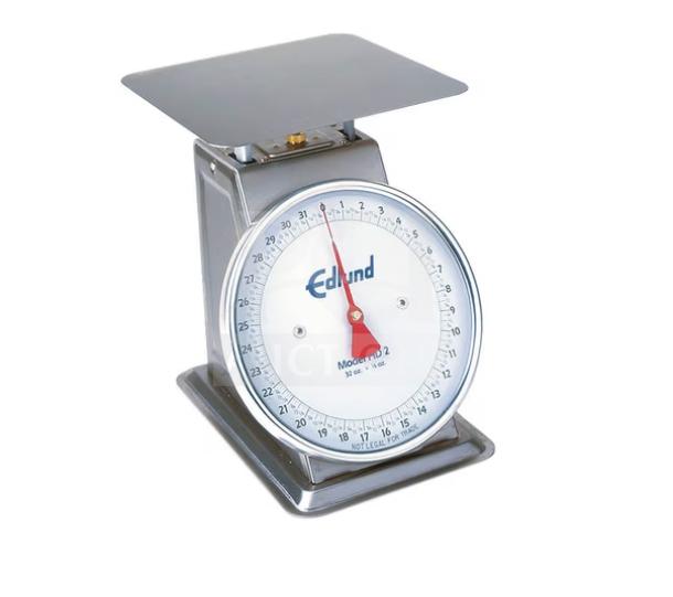 BRAND NEW Edlund Commercial Portion Scale, Model 48100, chrome finish, clear dial with red pointer, heavy-duty, in box.