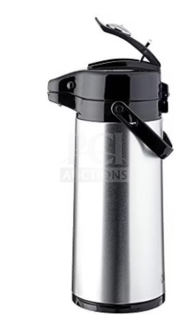 Bloomfield 7760ALM stainless steel beverage dispensing airpot, brand new in box, commercial use, durable design.