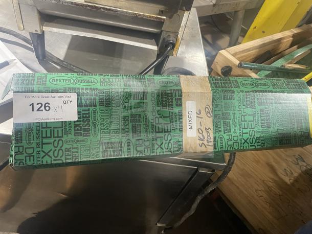 BRAND NEW Dexter Russell Sani-Safe 16" Pizza Knife, Model S160-16, in original box with white grip handle, unopened.